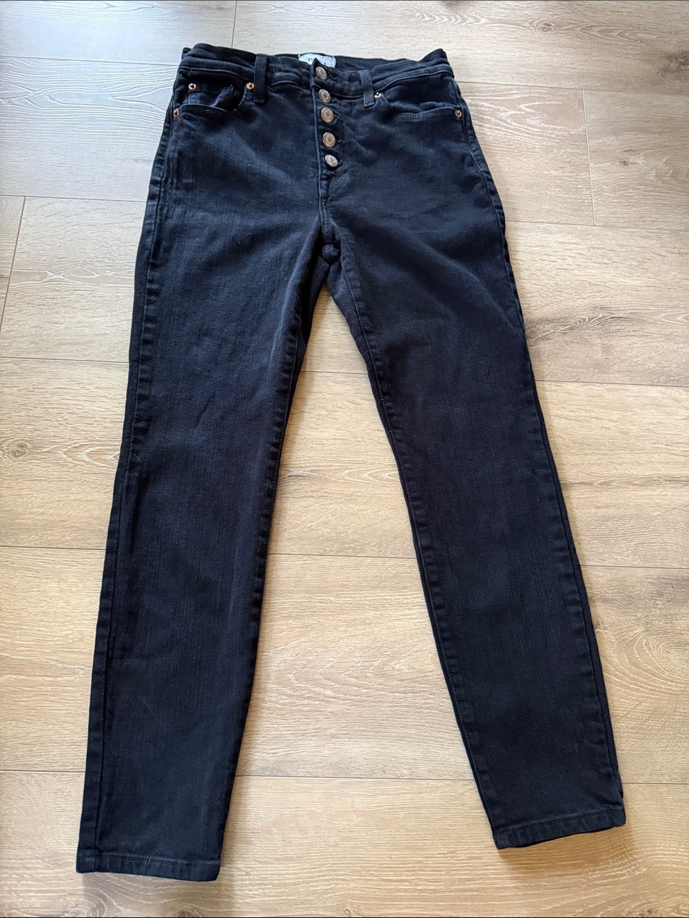 pistola High-Rise Black Button-Fly Skinny Jeans